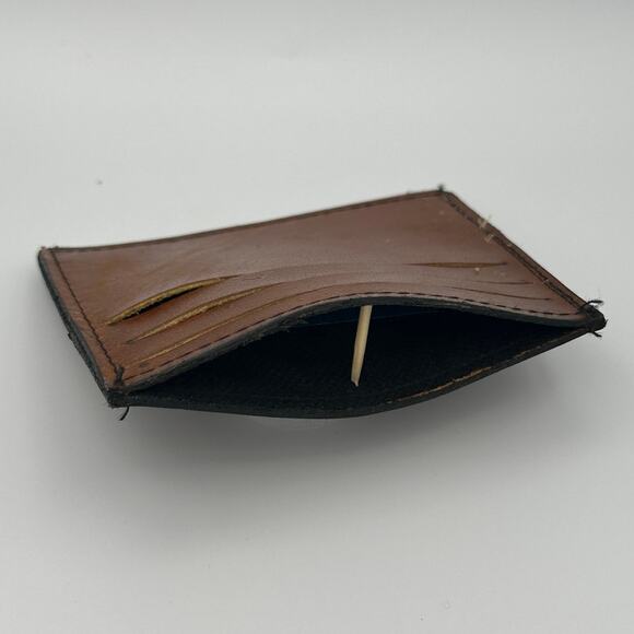 Minimalist Oaxaca Mexico Handmade Real Leather Card Wallet - Picture 3 of 5